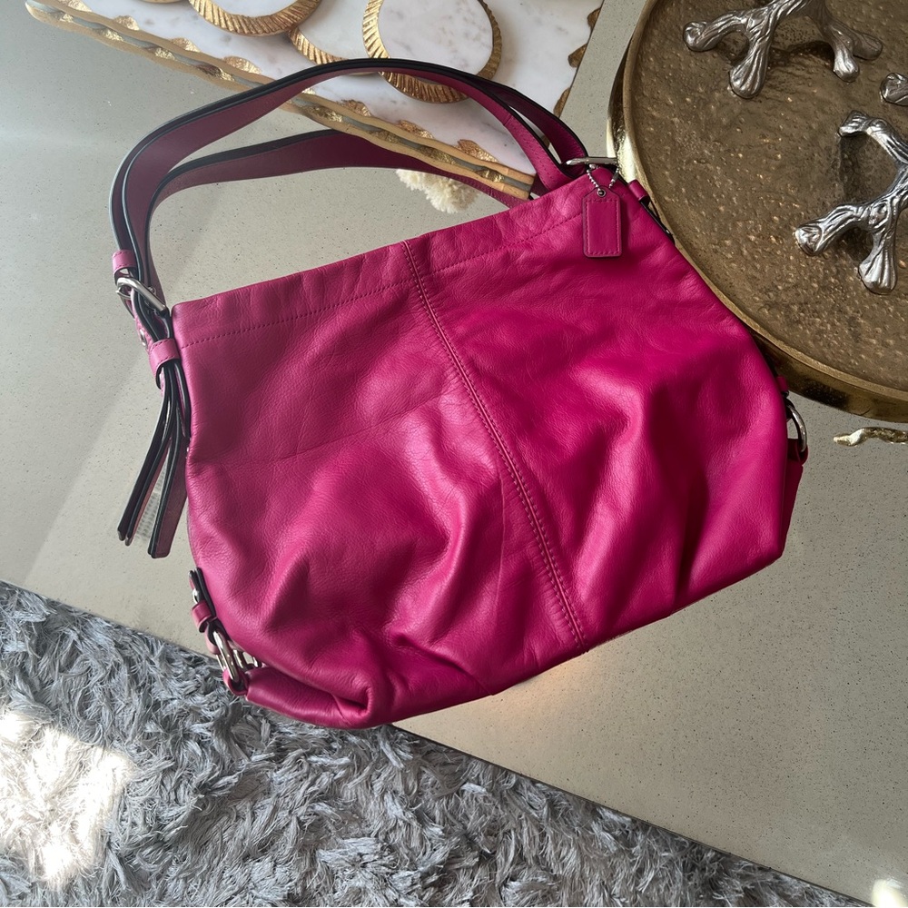 COACH PINK REAL LEATHER COACH BAG